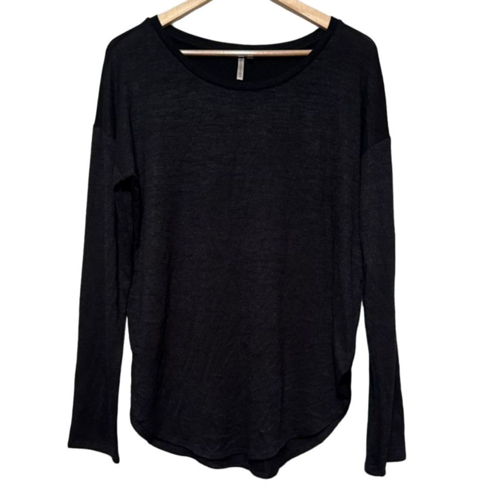 Banana Republic Women's Black Scoop Neck Long Sleeve Knit Blouse Shirt Medium